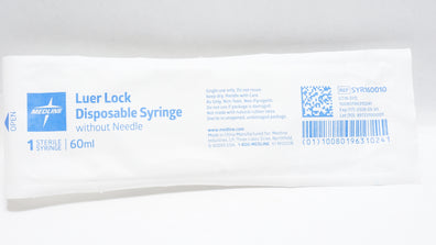 Medline SYR160010 Luer Lock Disposable Syringe without Ndle 60mL
